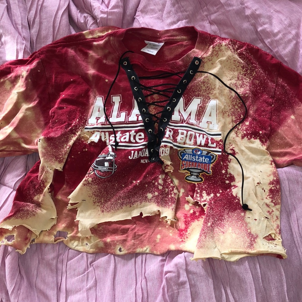 Distressed Alabam t-shirt tie dye size Large